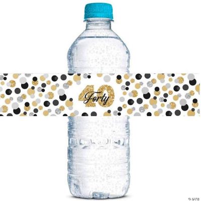 AmandaCreation Polka Dot 40th Water Bottle Wrappers 20pcs. | Oriental ...