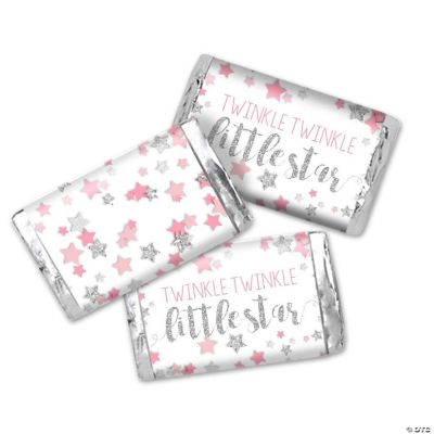 AmandaCreation Twinkle Little Star Pink Mini Candybar Wrappers 45pc ...