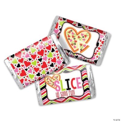 AmandaCreation Heart-Shaped Pizza Mini Candybar Wrappers 45pcs ...
