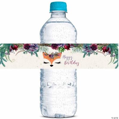 AmandaCreation Woodland Fox Water Bottle Wrappers 20pcs. | Oriental Trading