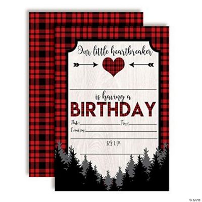 AmandaCreation Dankeskarten Für Kinder – Our Little Heartbreaker, 10 Karten + Umschläge, Rot-schwarz Design