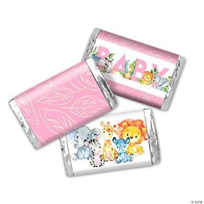 AmandaCreation Pink Jungle Animals Mini Candybar Wrappers 45pcs ...