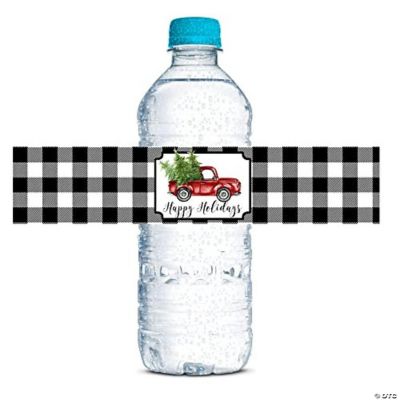 AmandaCreation Holiday Truck Buffalo Water Bottle Wrappers 20pcs ...