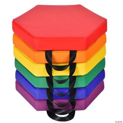 6Piece Hexagon Toddler Floor Cushions Classroom Seating w/Handles