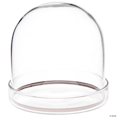 Plymor 3" x 3" Glass Display Dome Cloche with Silver Rim (Clear Glass