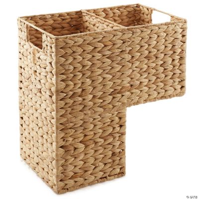 Casafield Stair Step Basket, Woven Wicker Hyacinth Staircase Storage