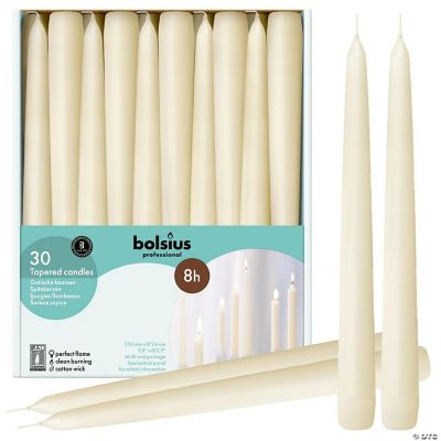 Bolsius 10" Ivory Taper Candle Decorative Colored Unscented Candles
