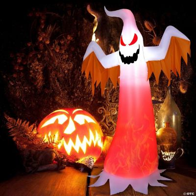 8ft Inflatable Halloween Ghost Blow Up Decoration w/ Builtin Flame