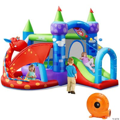 Kids Inflatable Bounce House Dragon Jumping Slide Bouncer Castle W