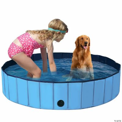 63'' Foldable Dog Pet Pool Kiddie Bathing Tub Indoor Outdoor Portable ...