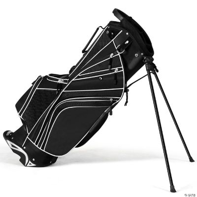Golf Stand Bag 6 Way Divider Golf Carry Bag w/ Straps & 7 Storage