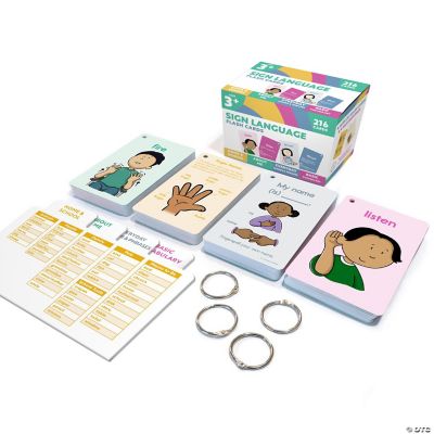 Carson Dellosa 216 Sign Language Flash Cards for Toddlers Ages 3+, 4