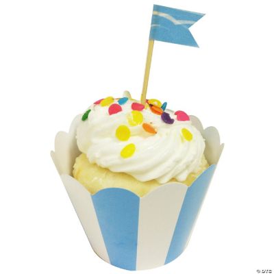 Wrapables Standard Size Striped Cupcake Wrappers (Set Of 20), Blue