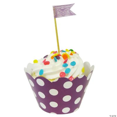 Wrapables Standard Size Polka Dots Cupcake Wrappers (Set Of 60), Purple ...