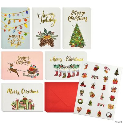 Wrapables Blank Gold Foil Christmas Greeting Cards With Envelopes