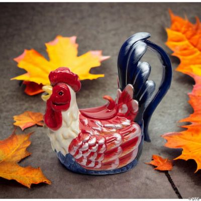 Ceramic Blue and Red Rooster Teapot, Gift for Her, Gift for Mom, Tea