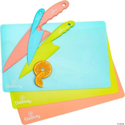 Baketivity kids cutting board knife set real kid safe knives and