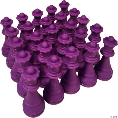 WE Games Purple Chess Queen Erasers - Bulk Pack of 25 | Oriental Trading