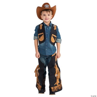 Black Cowboy Chaps and Vest - Kids S | Oriental Trading