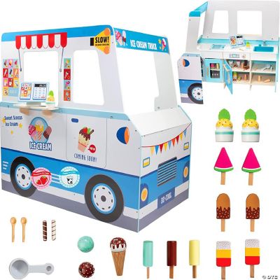 Ice Cream Truck Wooden Playset, 20 Pieces, Includes Popsicles, Cones