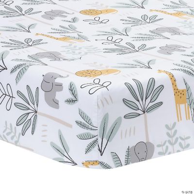 Lambs & Ivy Jungle Adventure 100% Cotton Baby/Toddler Fitted Crib Sheet ...