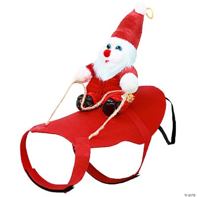 Pet Christmas Costumes Red Winter Coat for Dog Riding Santa Claus with