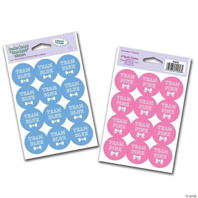 Beistle - Team Blue/Team Pink Stickers - 12 Pack | Oriental Trading