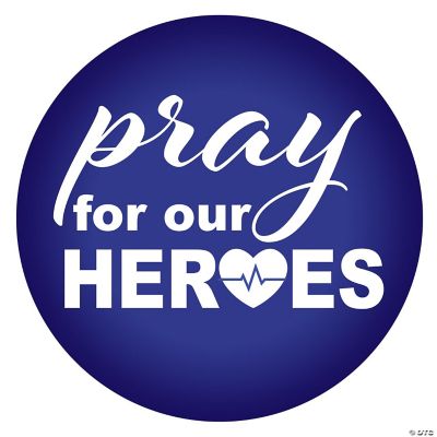 Beistle - Pray For Our Heroes Button - Blue - 6 Pack | Oriental Trading