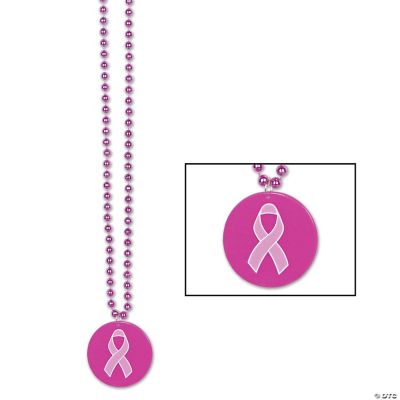 Beistle - Beads w/Printed Pink Ribbon Medallion - 12 Pack | Oriental ...