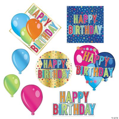 Beistle - Foil Happy Birthday Cutouts - 12 Pack | Oriental Trading