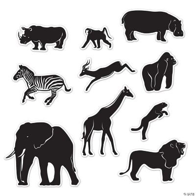 Beistle - Jungle Animal Silhouettes - 12 Pack | Oriental Trading