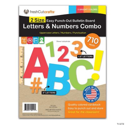 FreshCut Crafts Bulletin Board Letters & Numbers, Bright Colors, 1.5in