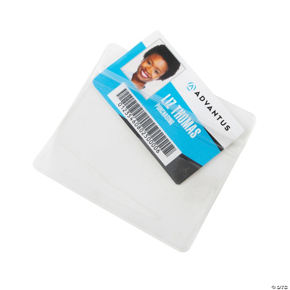Advantus Re-sealable Badge Holders, Horizontal, Frosted, Pack of 50