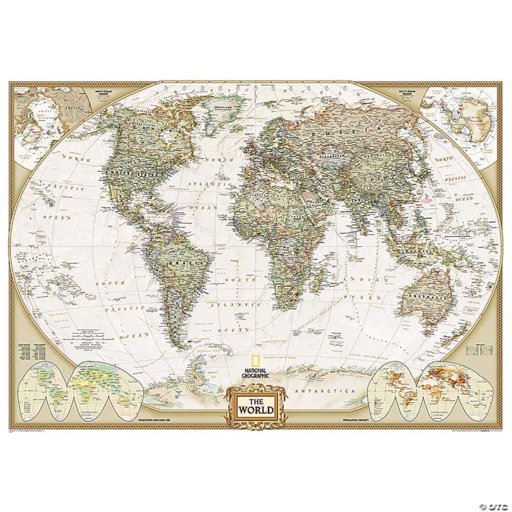 National Geographic World Executive Map, Mural, 110" x 76.5"