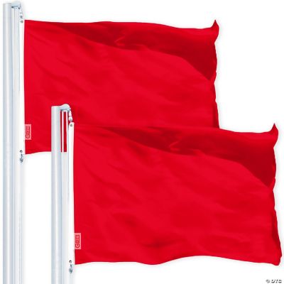 G128 2.5X4Ft 2Pk Solid Red Printed 150D Polyester Flag | Oriental Trading