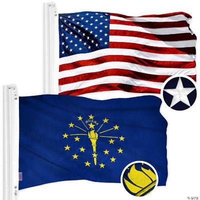 FlagSource Bandiera Ufficiale Dello Stato Dell'Indiana In Nylon - Made In USA (5x8 Piedi) - 2