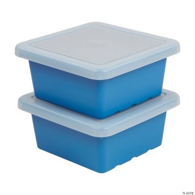 ECR4Kids Square Bin with Lid, French Blue, 2Pack Oriental Trading