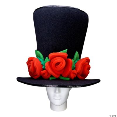 Foam Party Hats Red Roses Black Bride Hat - Photo Booth Prop - Party ...