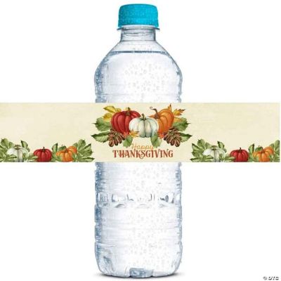 AmandaCreation Watercolor Pumpkins Water Bottle Wrappers 20pc ...