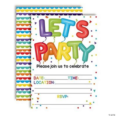 Colorful Balloon Letter Invitations 40pc. by AmandaCreation | Oriental ...