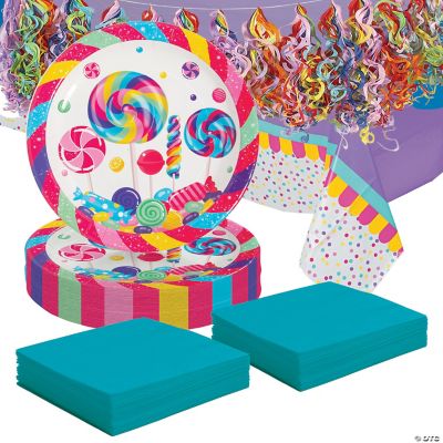 100 Pc. Candy World Party Disposable Tableware Kit For 48 Guests