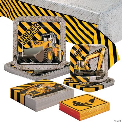 115 Pc. Construction Party Disposable Tableware Kit For 24 Guests