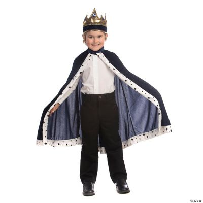 King Crown and Robe Costume - Kids Navy | Oriental Trading