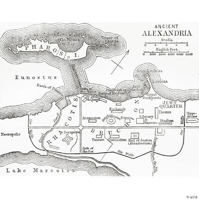 Map of ancient Alexandria Egypt. From The Imperial Bible Dictionary