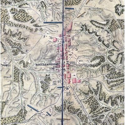 Map Of Williamsburg In Virginia. The College Of William And Mary Is