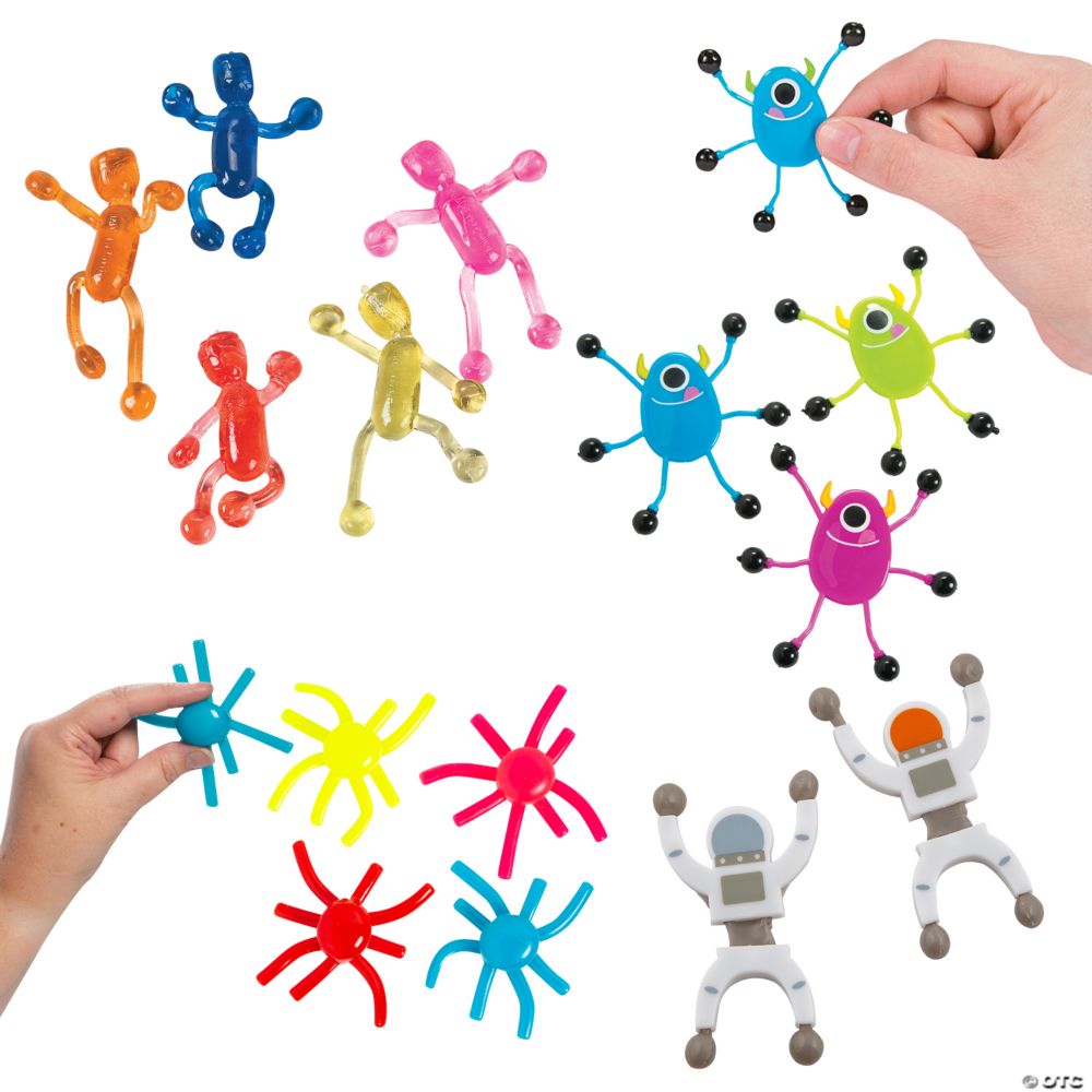 Bulk 96 Pc. Wall Crawler Multicolor Toy Assortment
