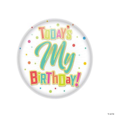 Beistle Today's My Birthday Button – 1pc White Satin Celebration Pin