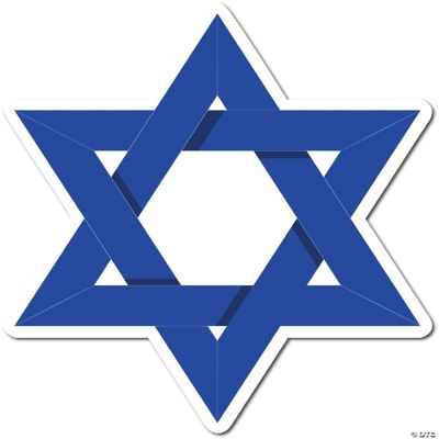 Me Up Magen David Star Shaped Israeli Flag Decal, 4.5x5