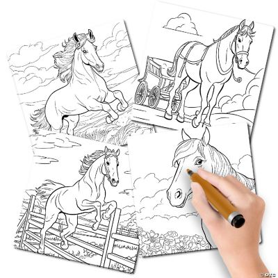 Me Up Color Your Own Horse Animal Pack, 4 Piece DIY Decal