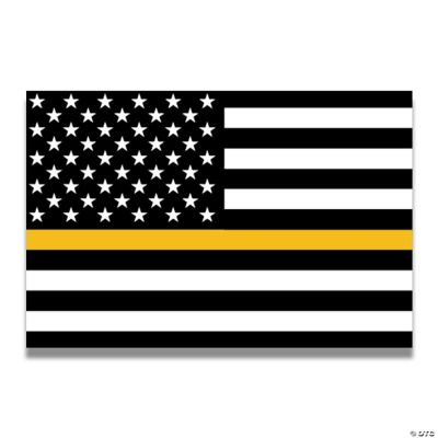 Me Up Thin Gold Line American Flag Decal, 4x6 Inches
